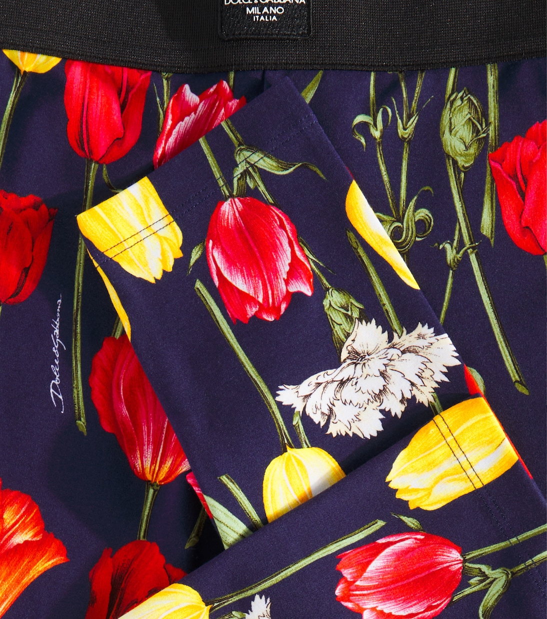 Legging en coton mélangé à fleurs | Dolce&Gabbana Kids