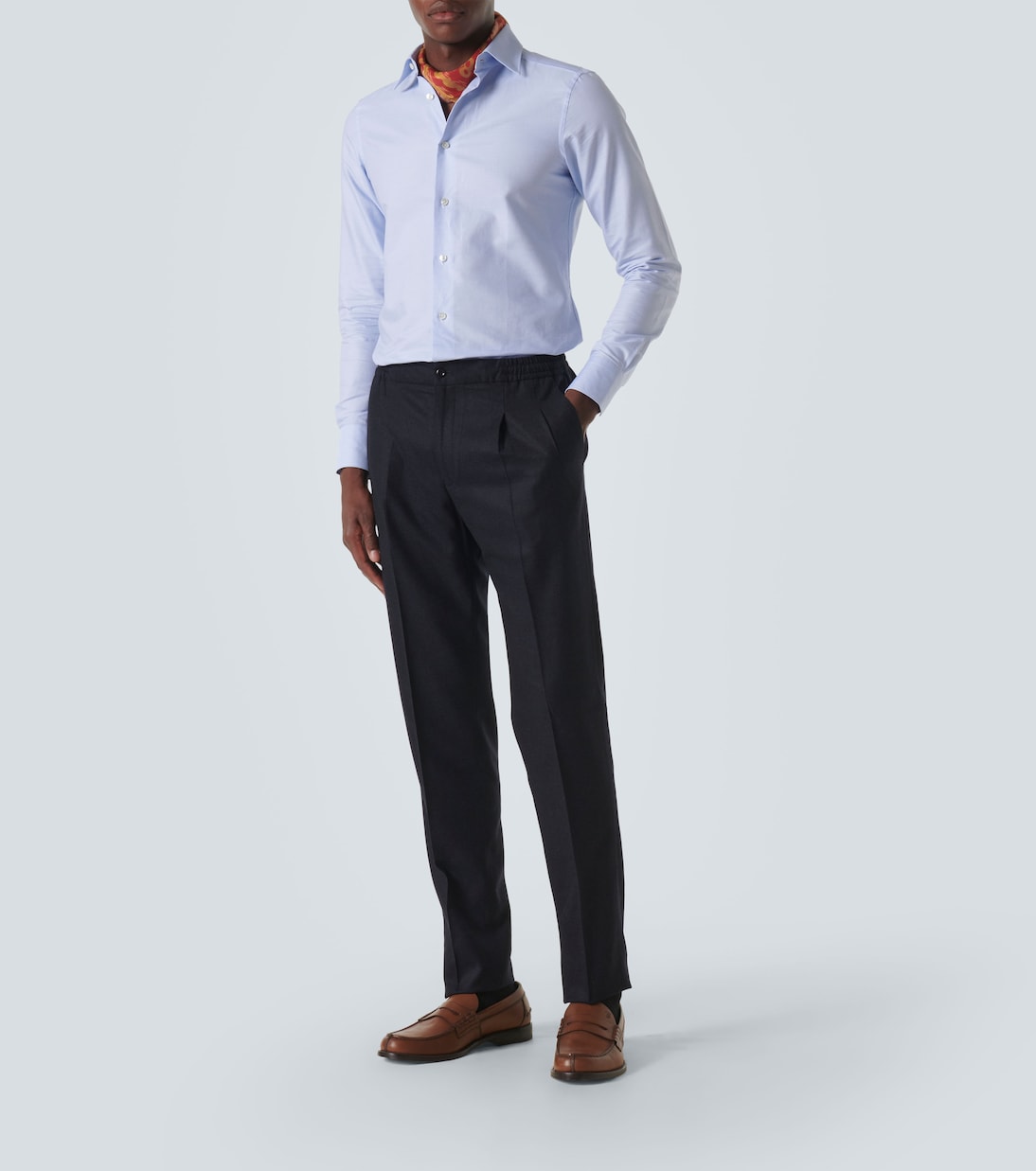 Virgin wool slim pants | Rubinacci