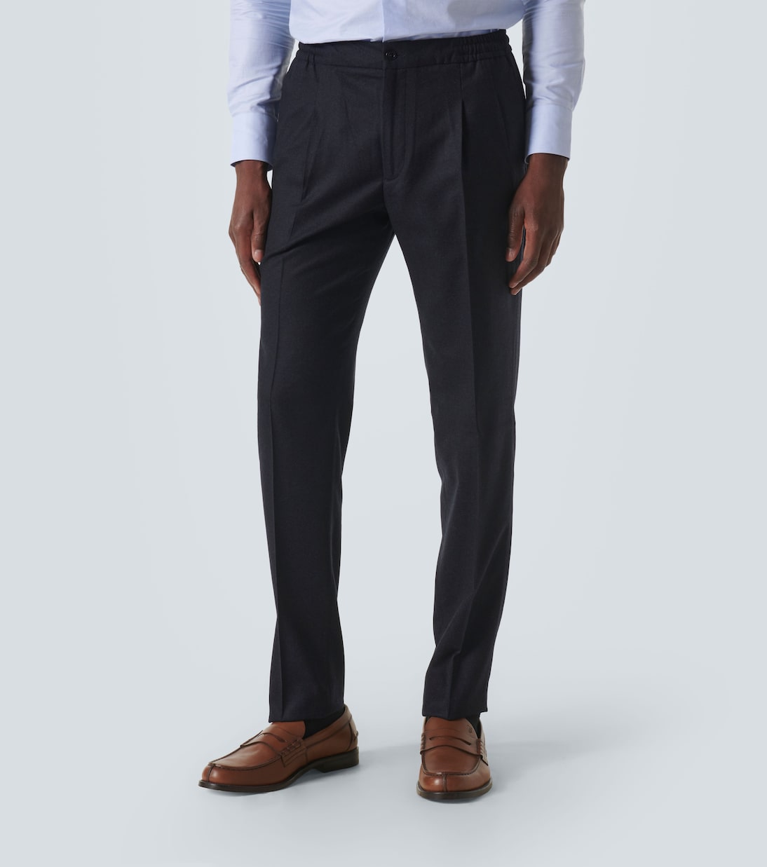 Virgin wool slim pants | Rubinacci