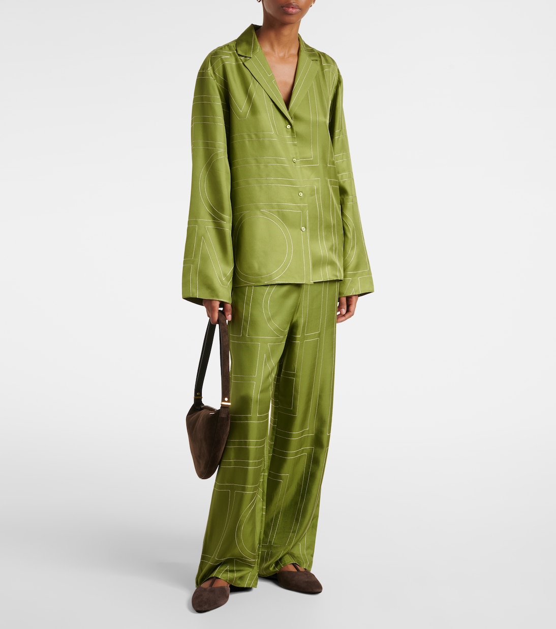Weite Hose aus Seiden-Twill | Toteme