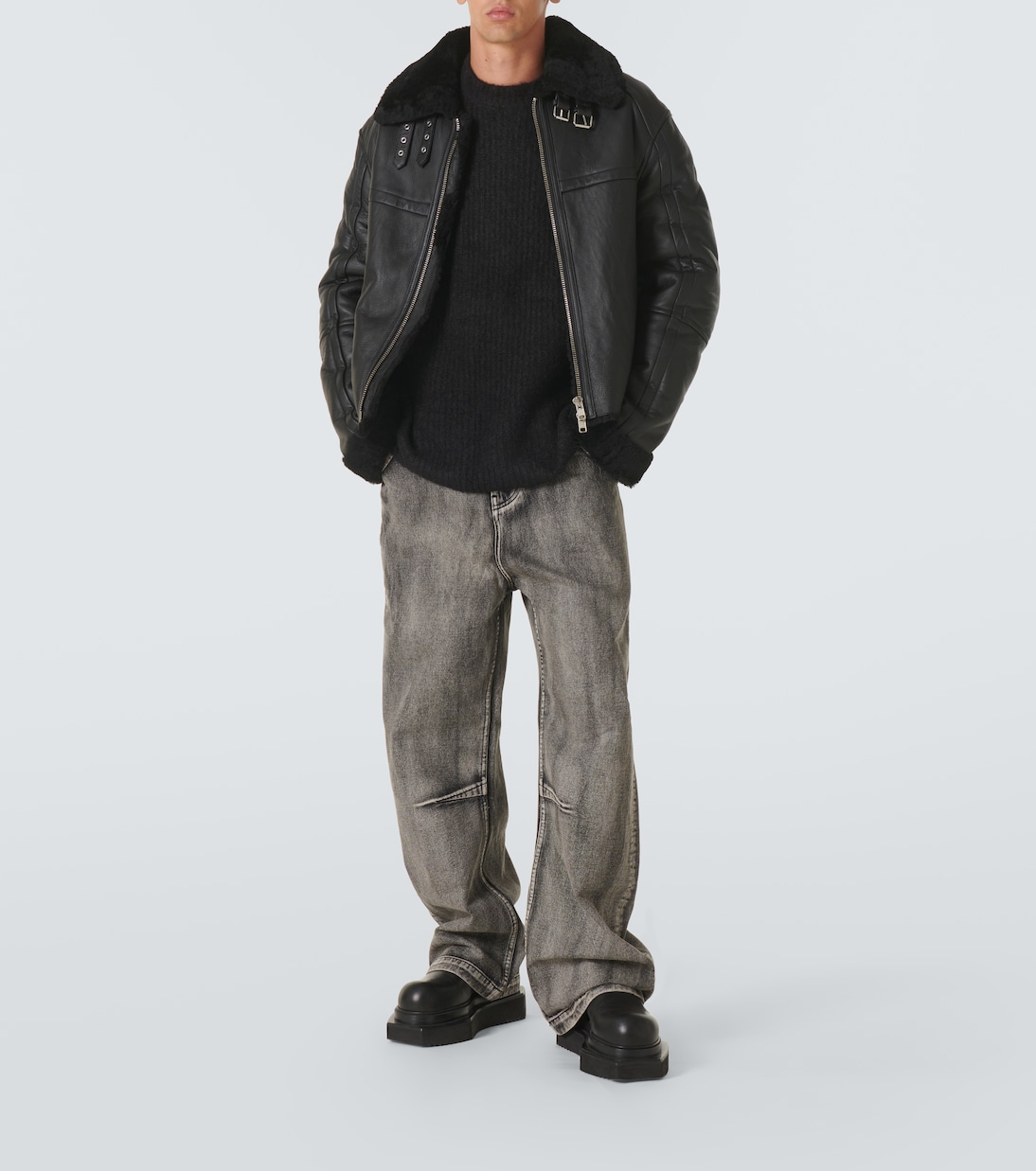 Chaqueta de piel con borrego | Entire Studios