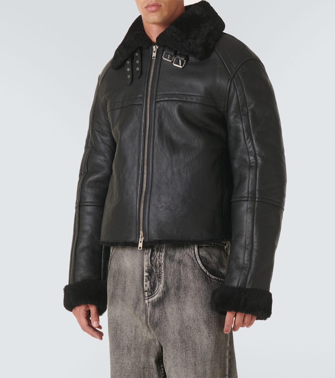 Chaqueta de piel con borrego | Entire Studios