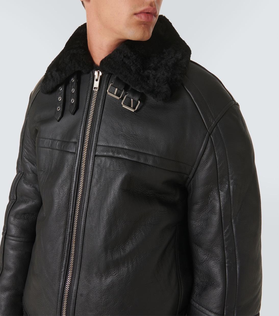 Chaqueta de piel con borrego | Entire Studios