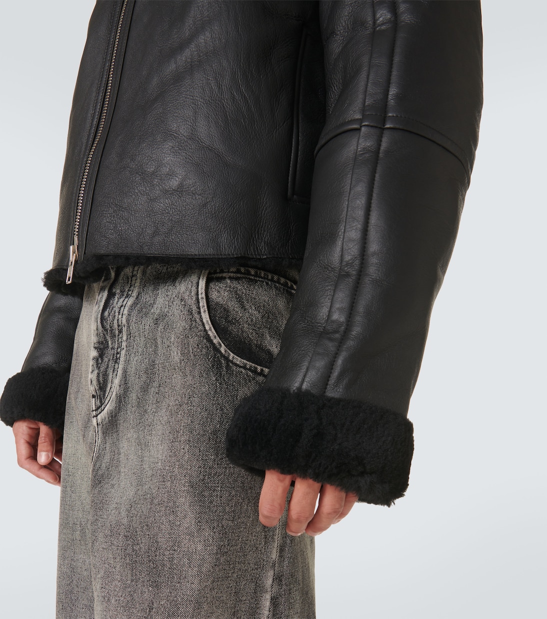Chaqueta de piel con borrego | Entire Studios