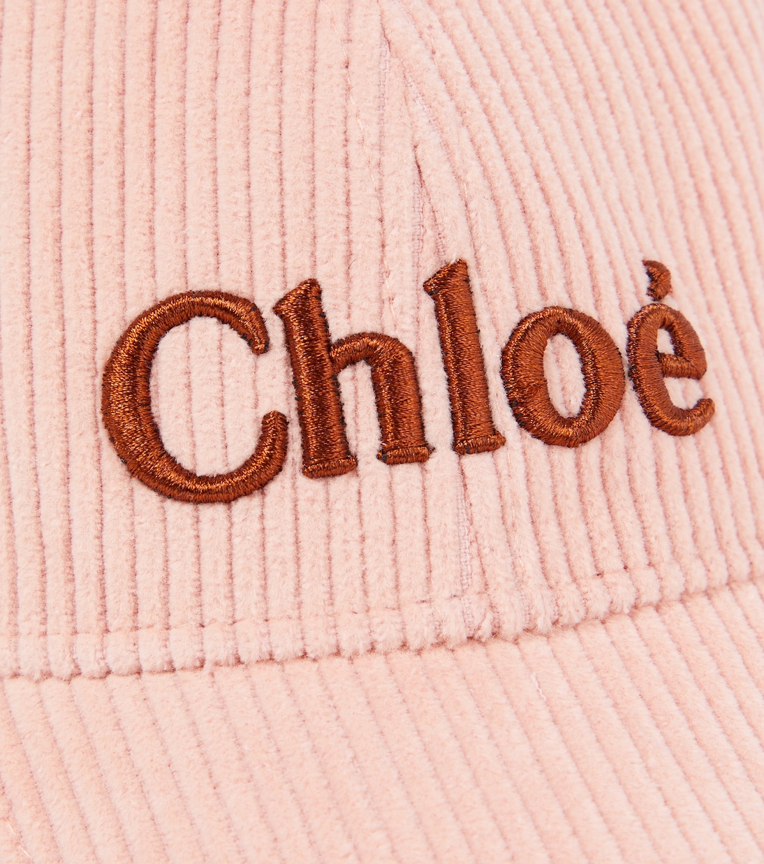 로고 코튼 코듀로이 베이스볼 캡 | Chloé Kids
