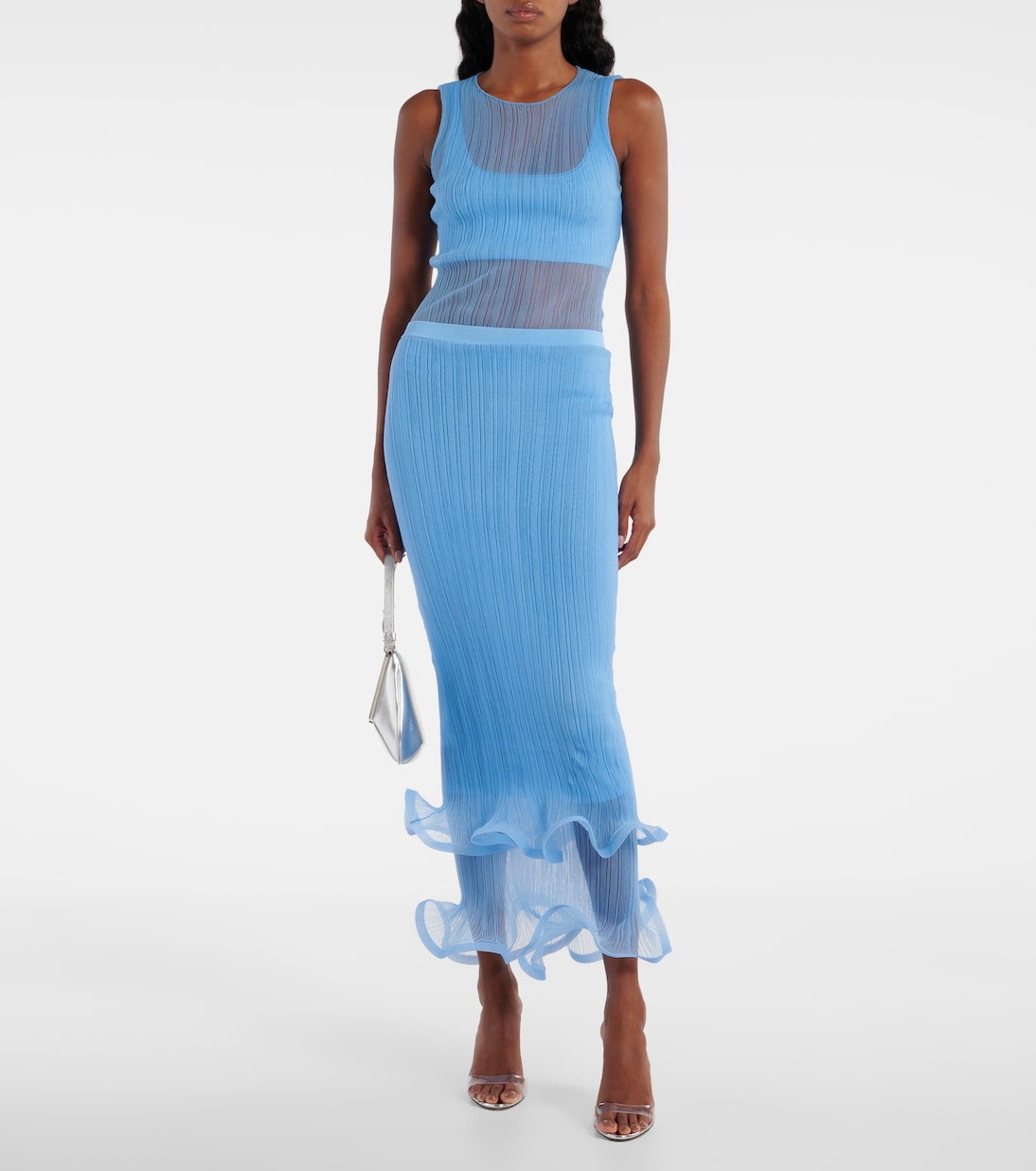 Falda midi Kelso con volantes | Simkhai