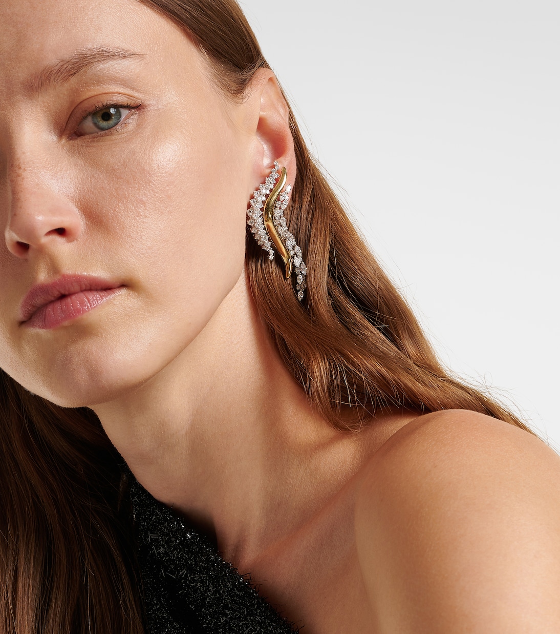 Boucles d'oreilles Golden Strada en or jaune et blanc 18 ct et diamants | Yeprem