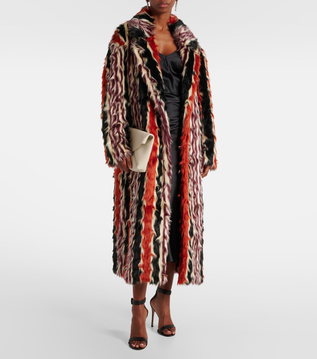 Cappotto in pelliccia sintetica a righe | Missoni