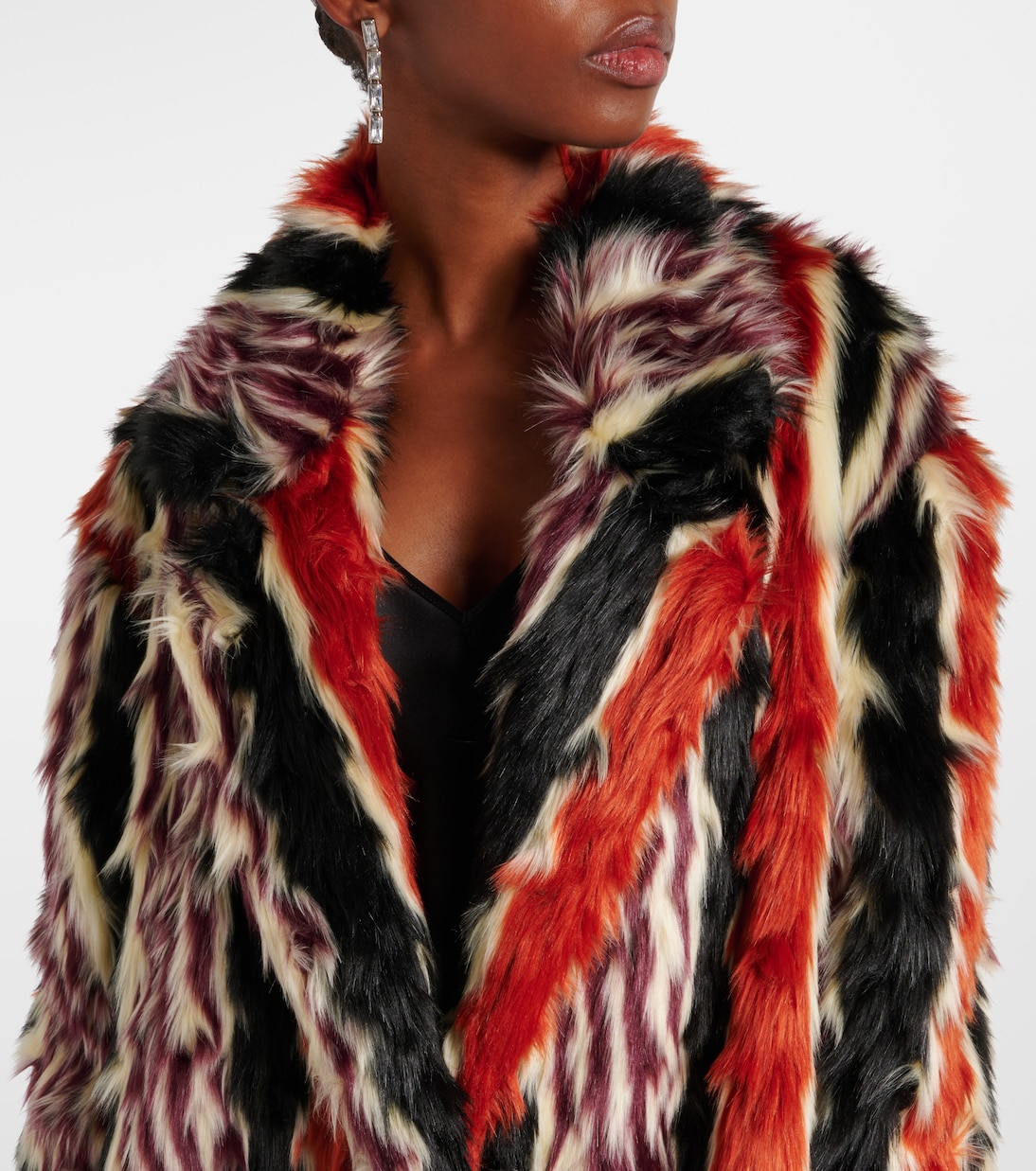 Cappotto in pelliccia sintetica a righe | Missoni