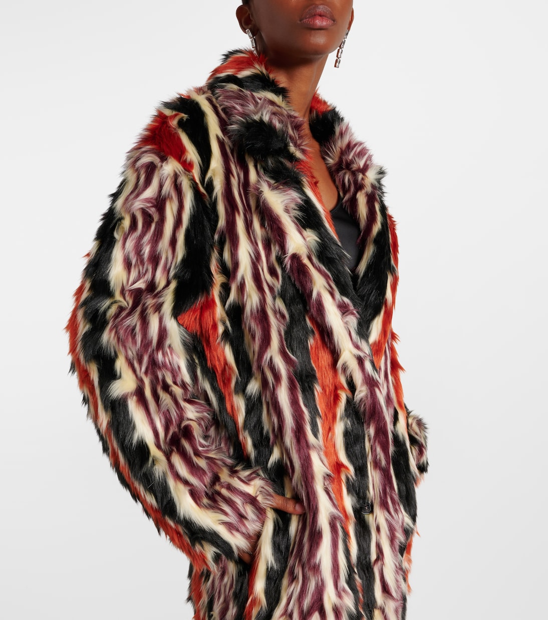 Cappotto in pelliccia sintetica a righe | Missoni
