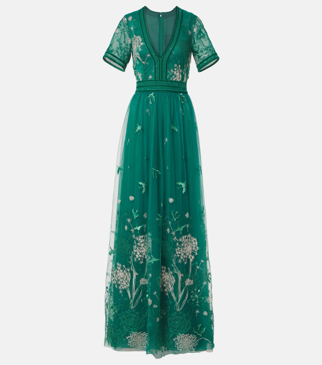 Vestido Juvenil con Bordados Florales Costarellos