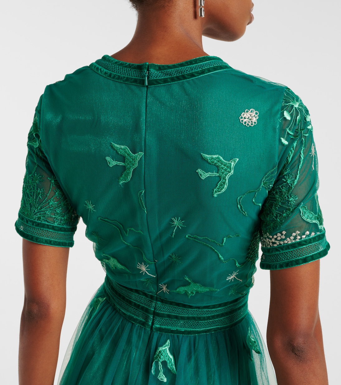 Vestido Juvenil con Bordados Florales Costarellos