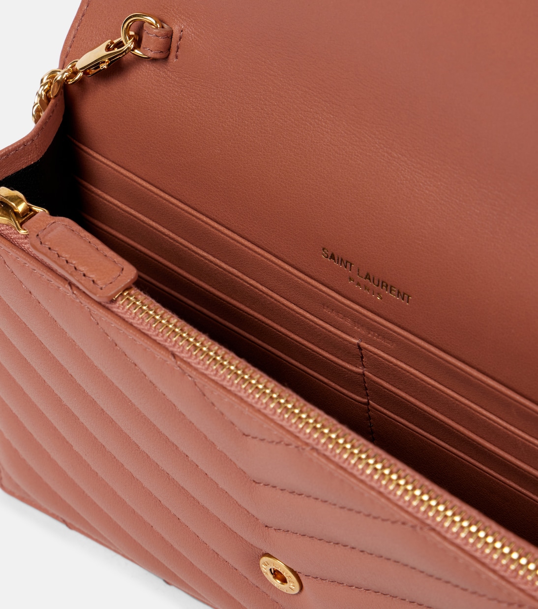 Cassandre matelassé leather wallet on chain | Saint Laurent