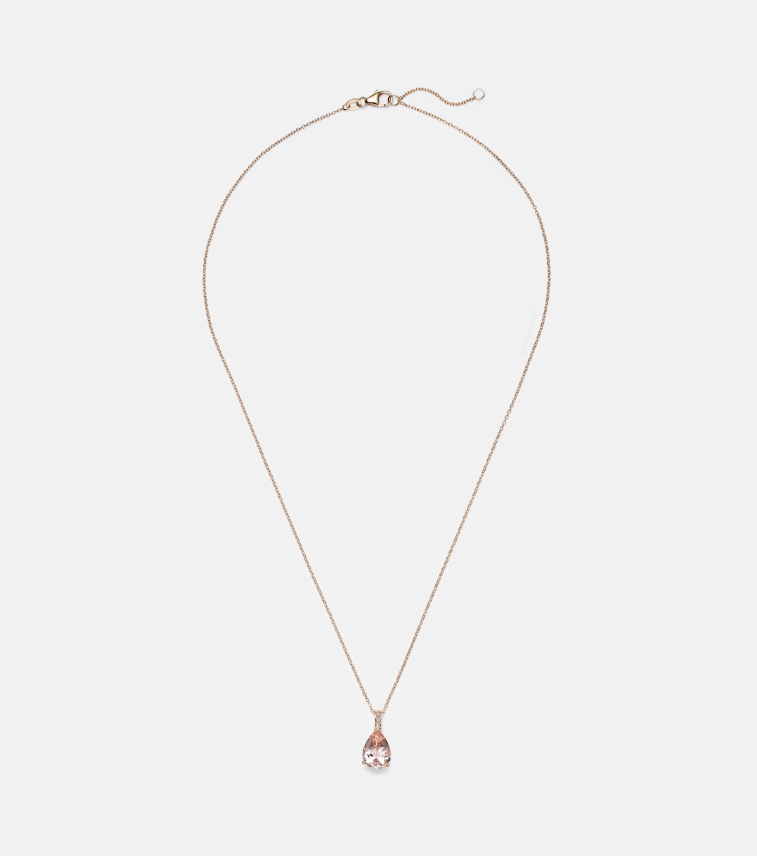 Collana BUCHERER in oro rosa 18 carati con morganite e diamanti, perfetta per un tocco di eleganza giovane e moderna.