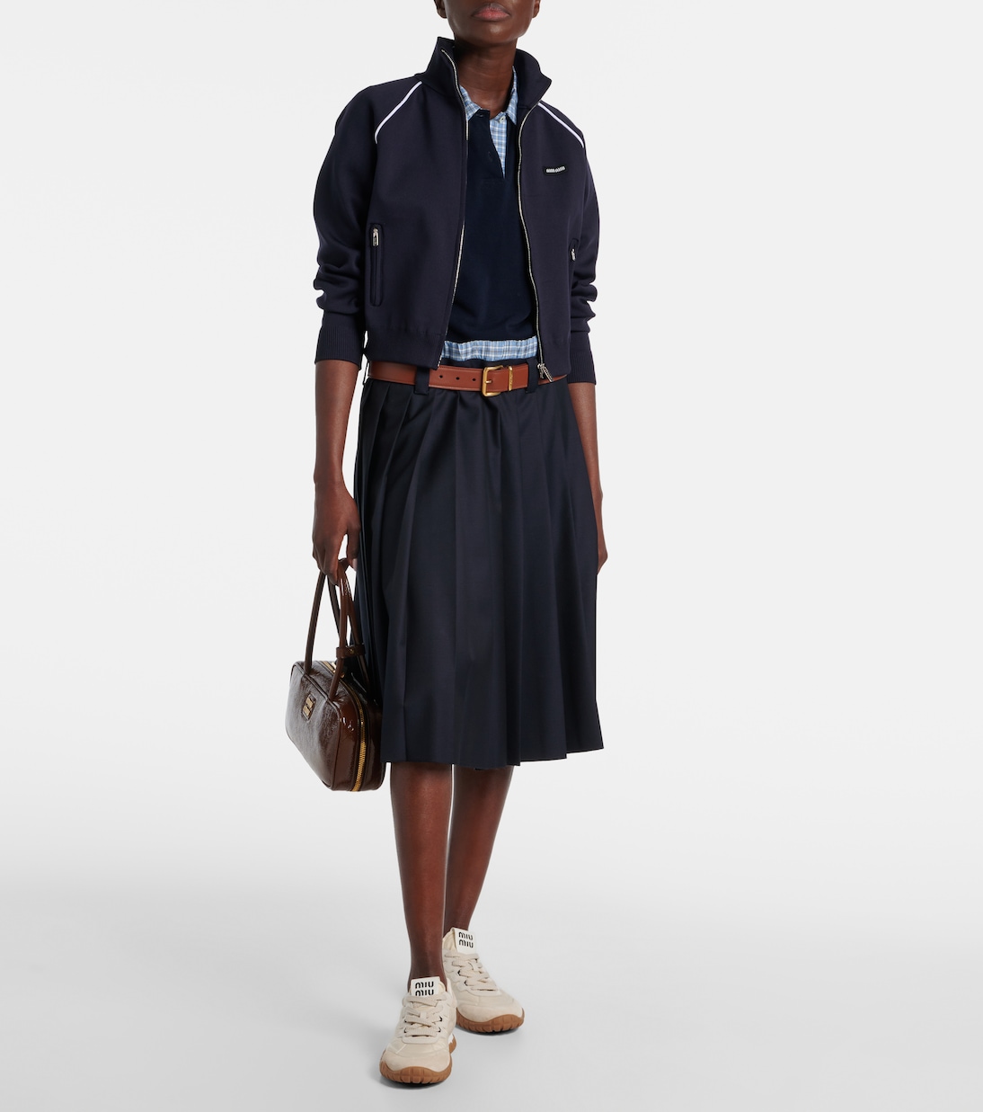 Tyre suede-trimmed sneakers | Miu Miu
