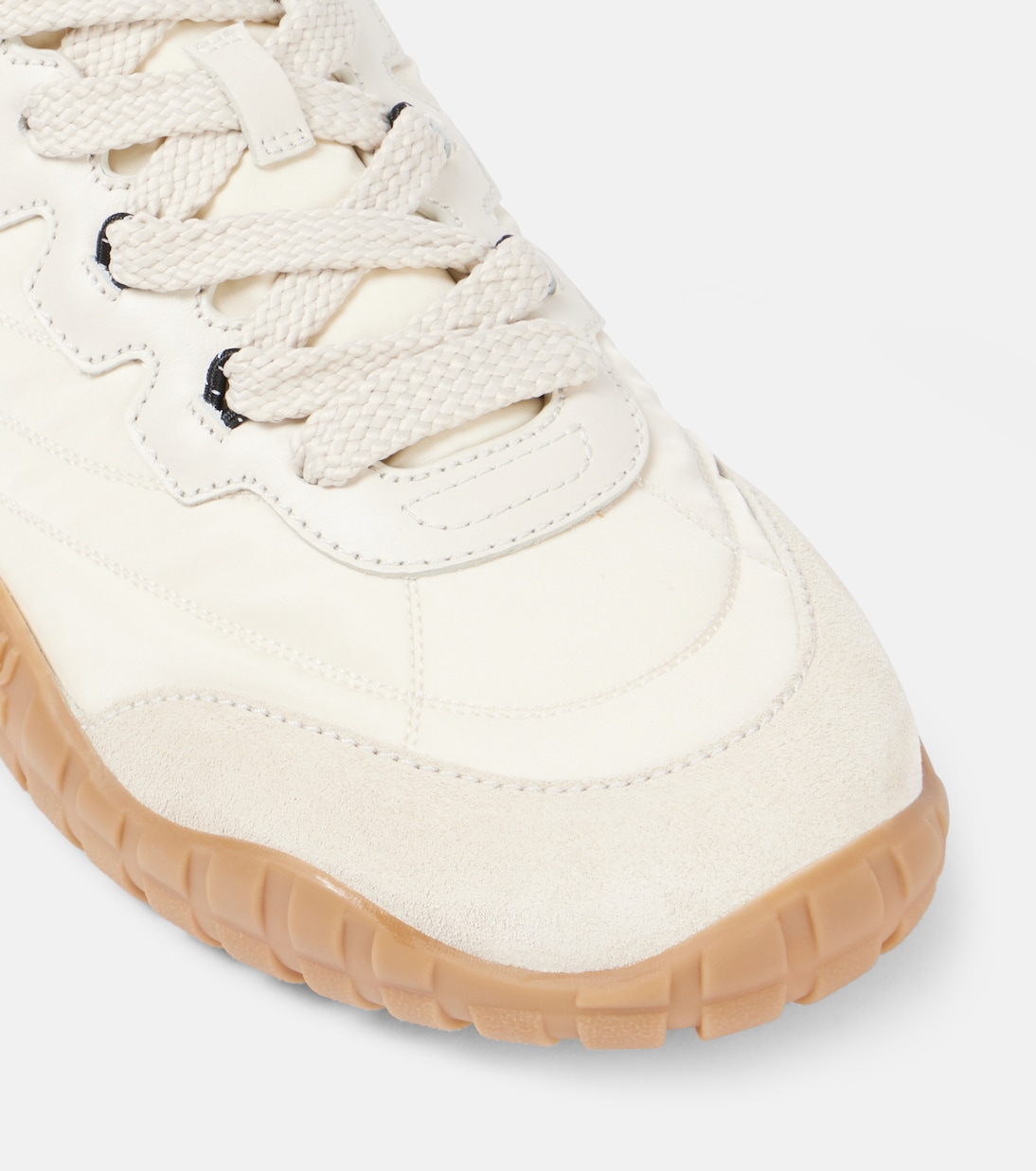 Tyre suede-trimmed sneakers | Miu Miu