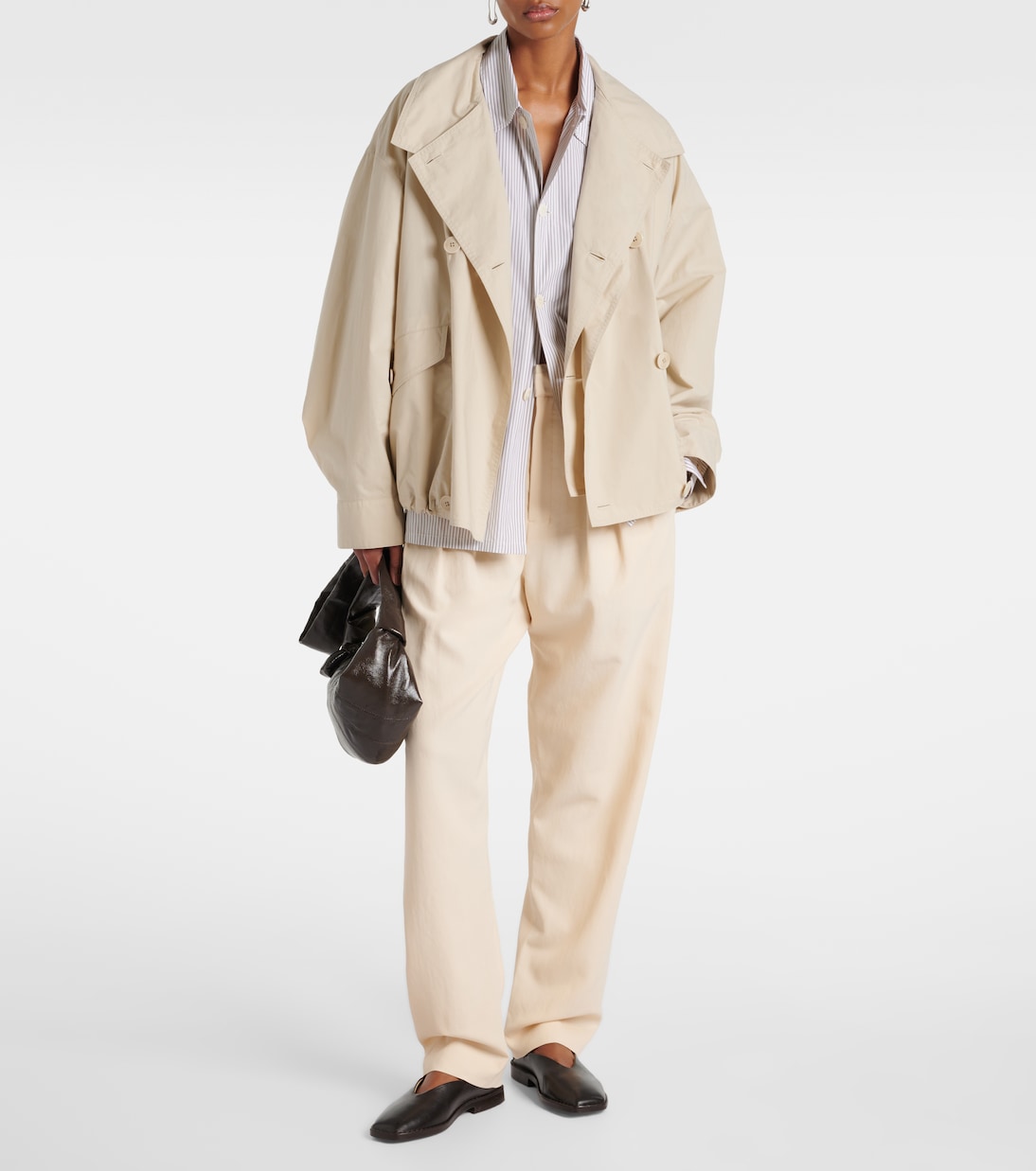 Camicia pigiama in popeline di cotone a righe | Lemaire
