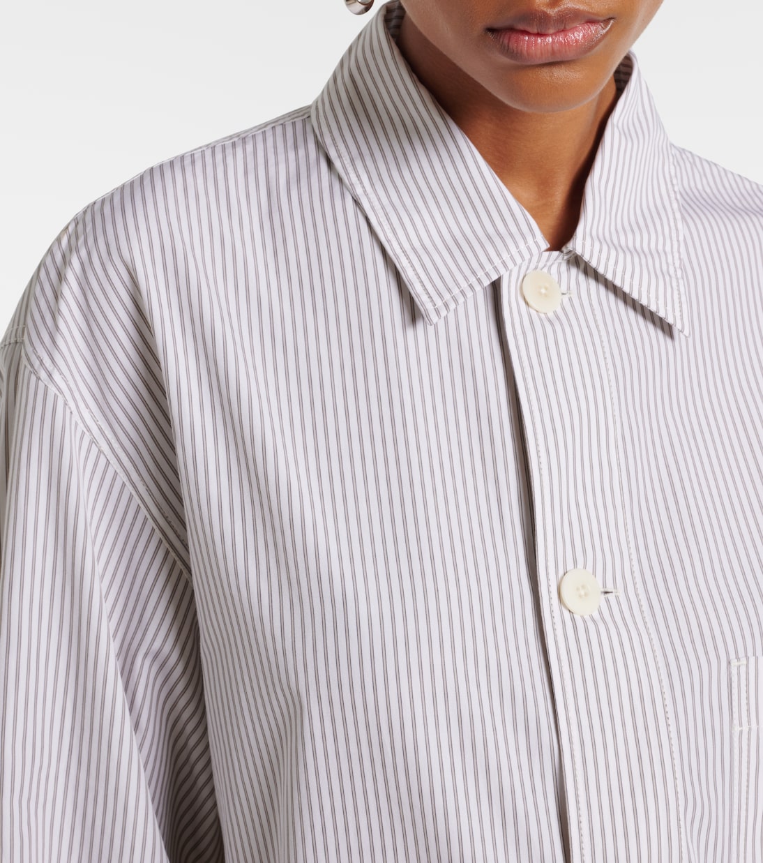 Camicia pigiama in popeline di cotone a righe | Lemaire