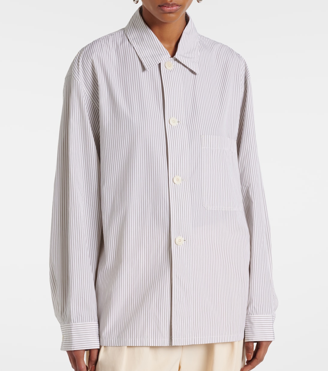 Camicia pigiama in popeline di cotone a righe | Lemaire