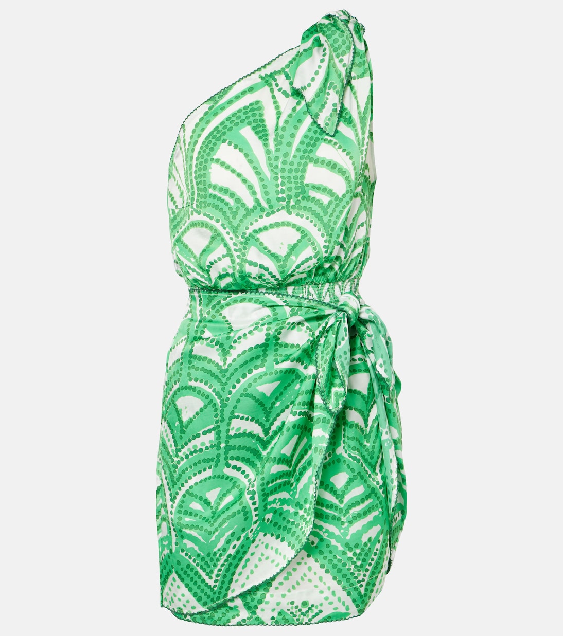 Celie printed one-shoulder minidress | Poupette St Barth