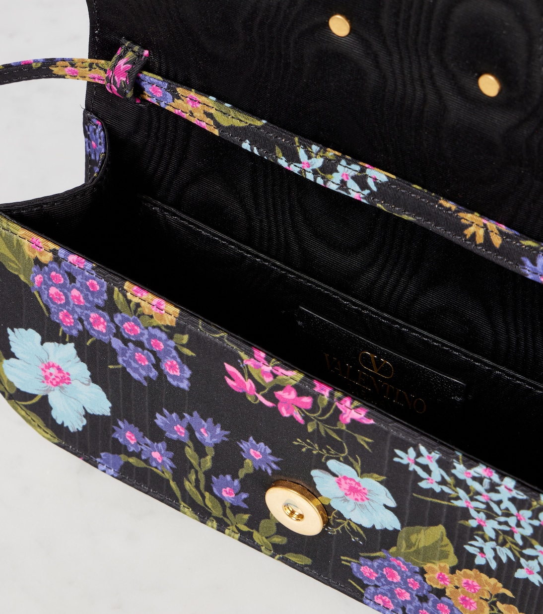 Verzierte Clutch Locò Small aus Moiré | Valentino Garavani
