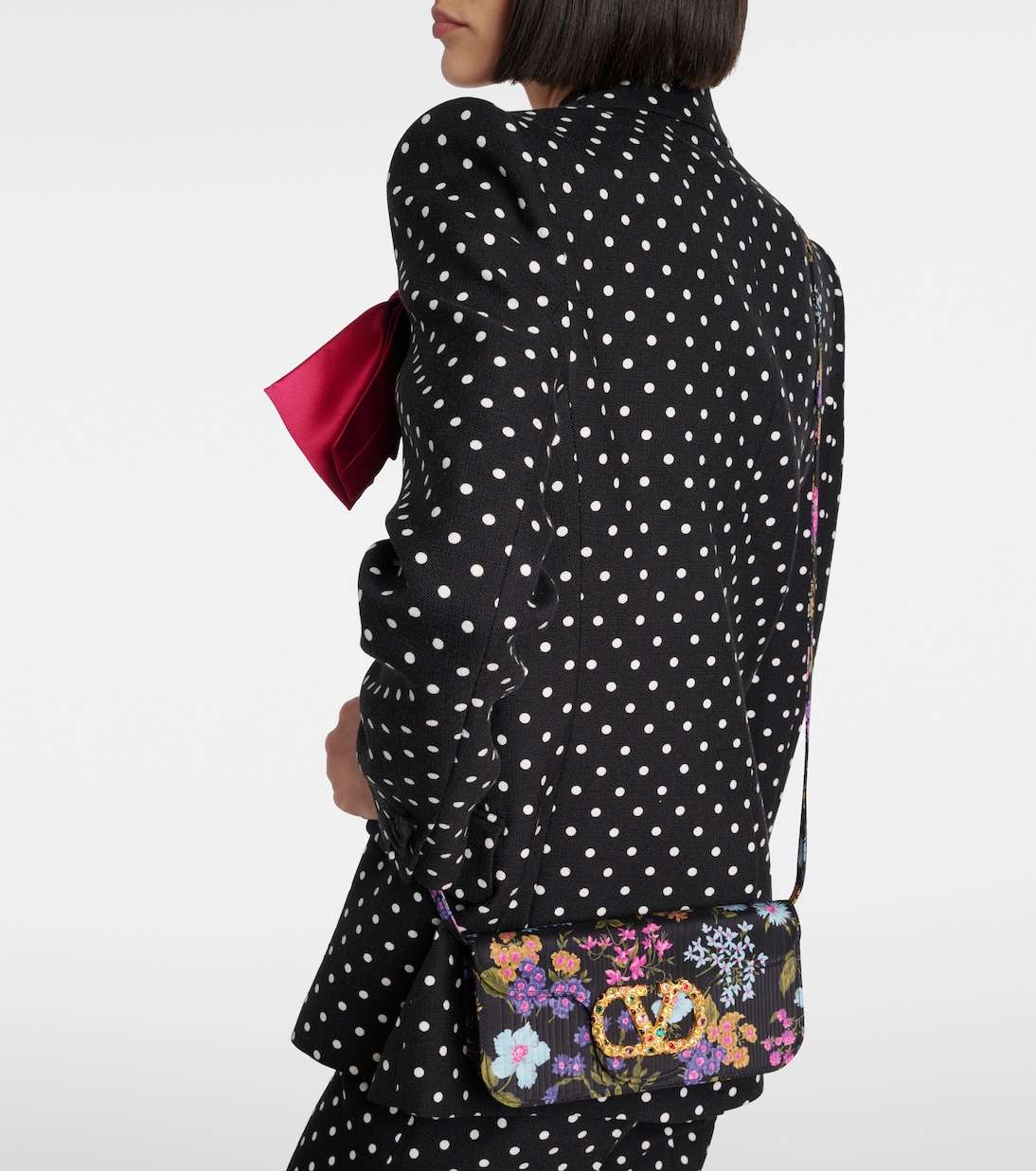 Verzierte Clutch Locò Small aus Moiré | Valentino Garavani