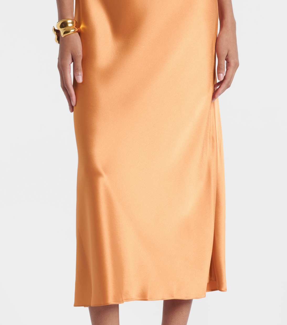 Sienna halterneck satin midi dress | Galvan