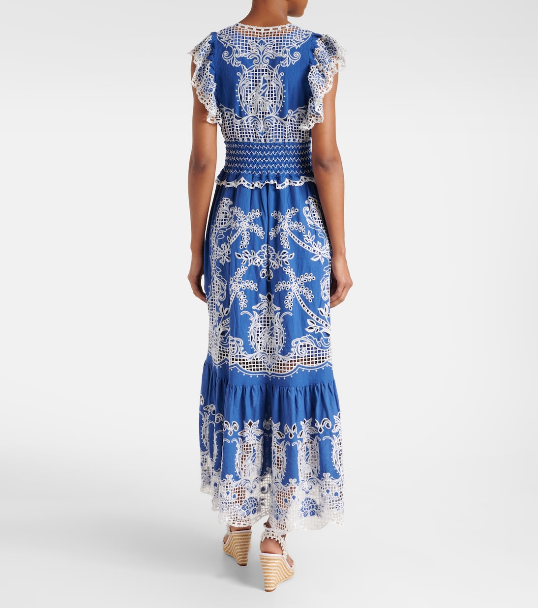 Besticktes Maxikleid aus einem Leinengemisch | Farm Rio