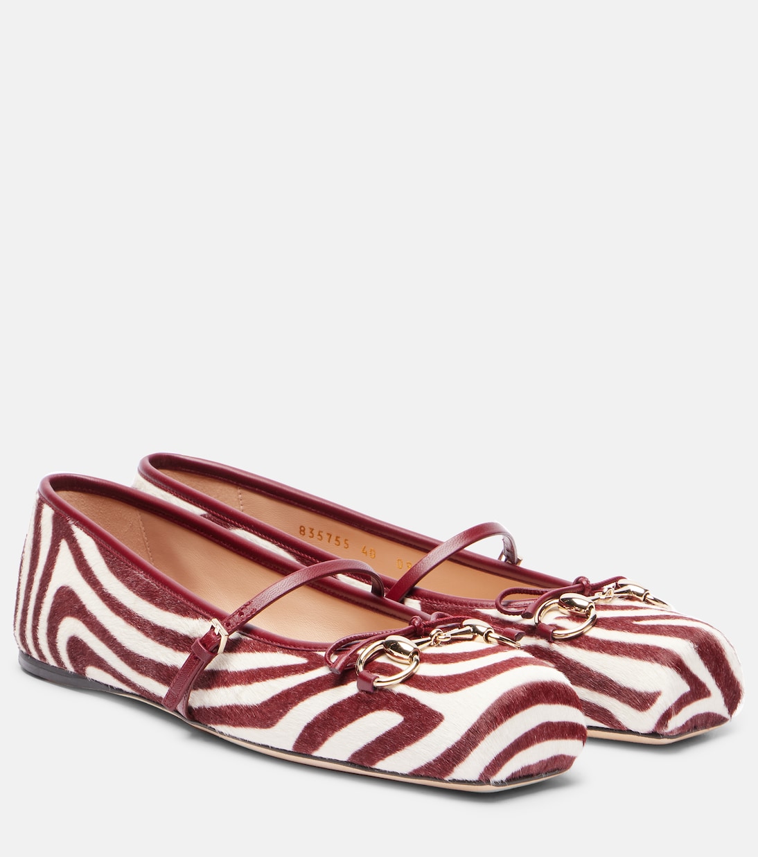 Horsebit calf hair ballet flats | Gucci