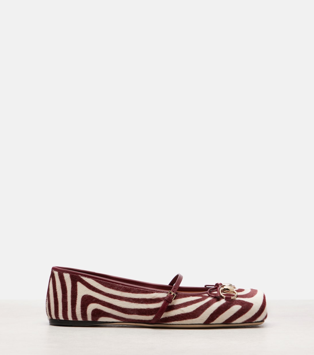 Horsebit calf hair ballet flats | Gucci