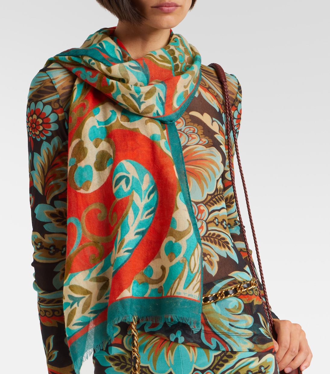Tosca printed wool and cashmere scarf | Etro