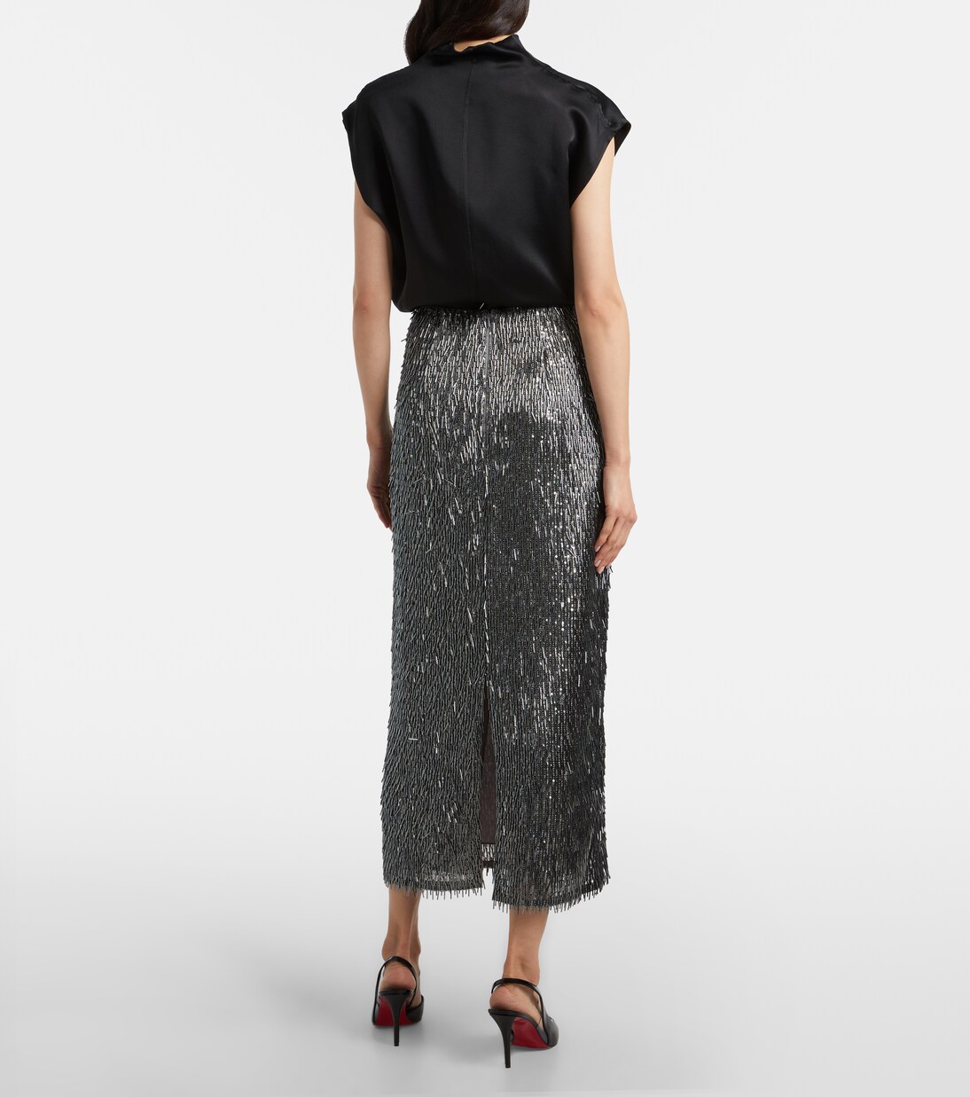Sequined high-rise pencil skirt | Erdem