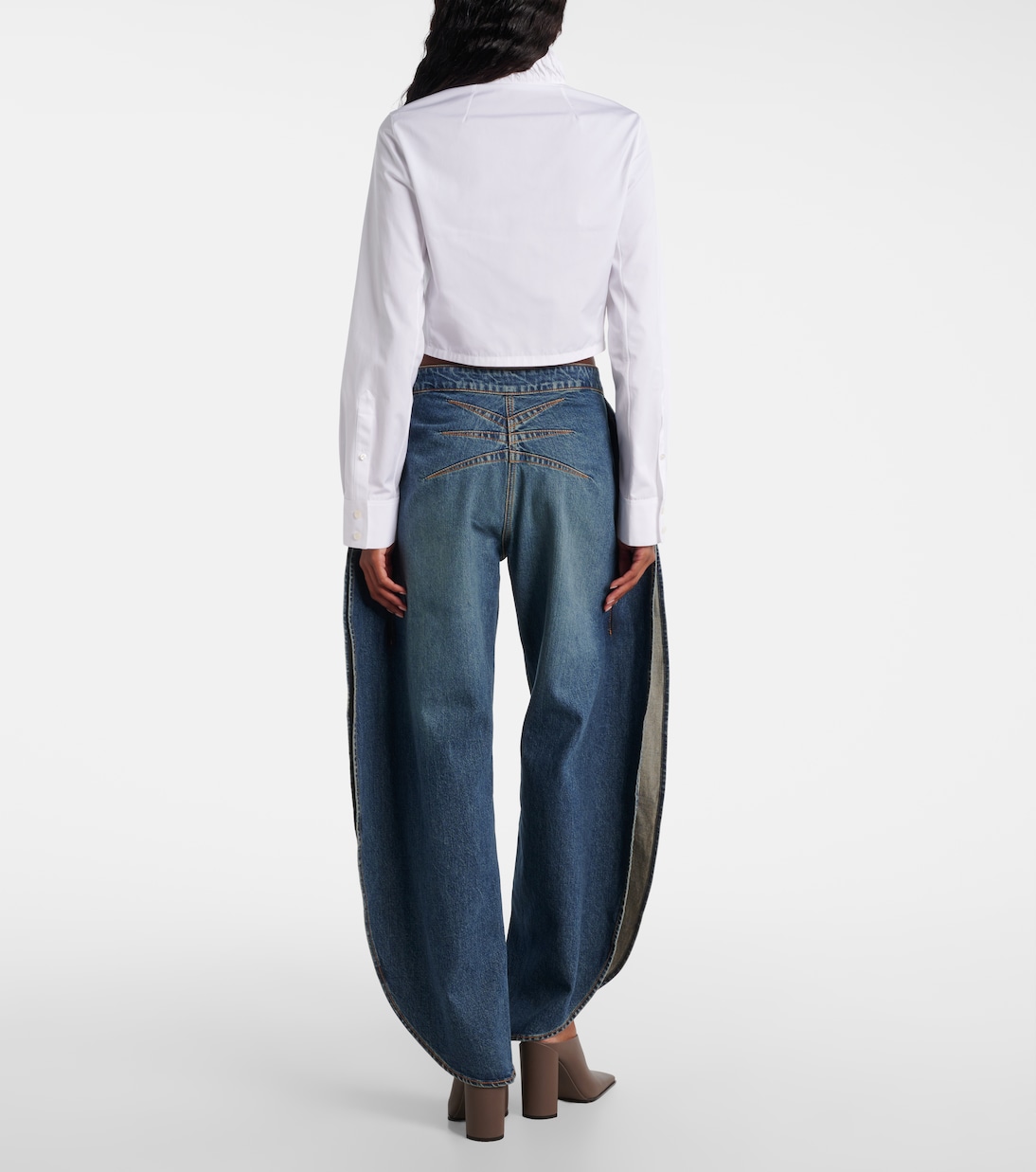 Cropped cotton poplin shirt | Alaïa