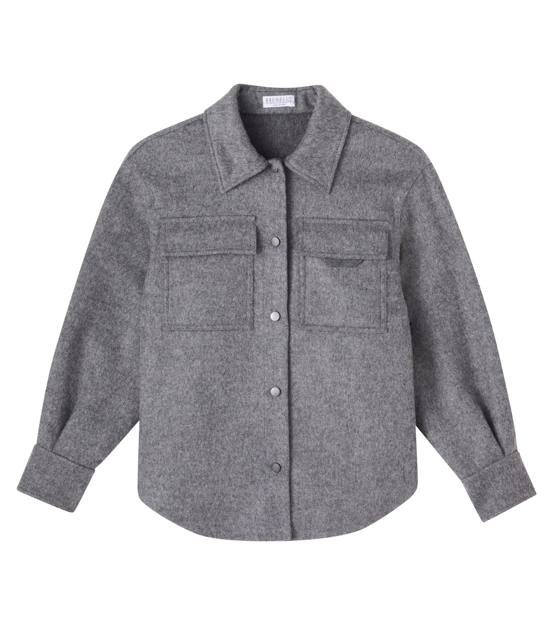 Monili珠饰初剪羊毛衬衫外套 | Brunello Cucinelli Kids