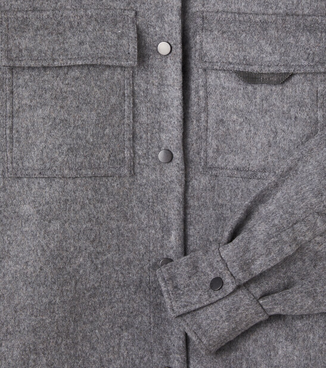 Monili珠饰初剪羊毛衬衫外套 | Brunello Cucinelli Kids