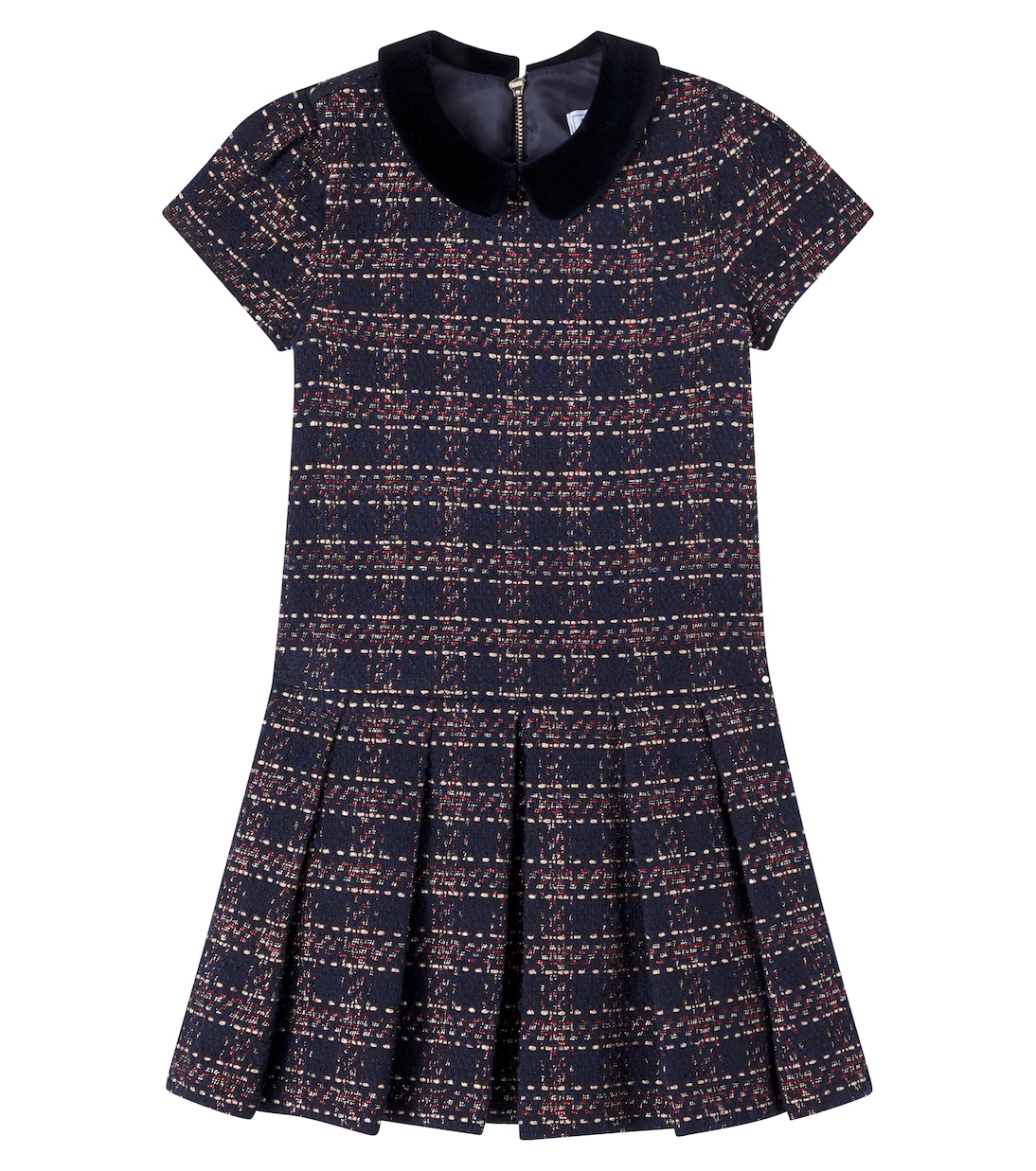 Vestido de tweed con terciopelo | Tartine et Chocolat