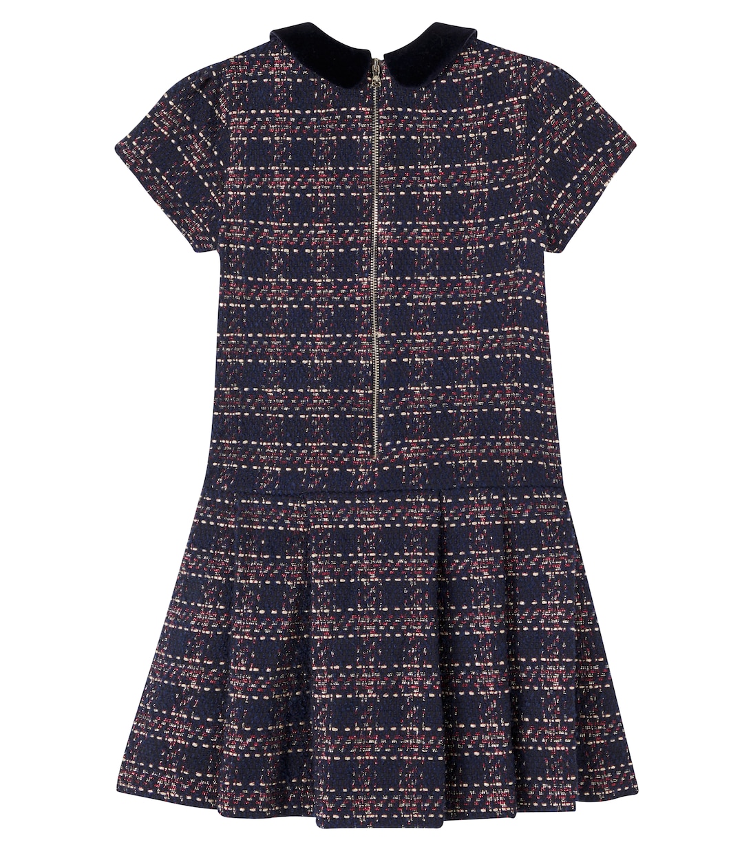 Vestido de tweed con terciopelo | Tartine et Chocolat