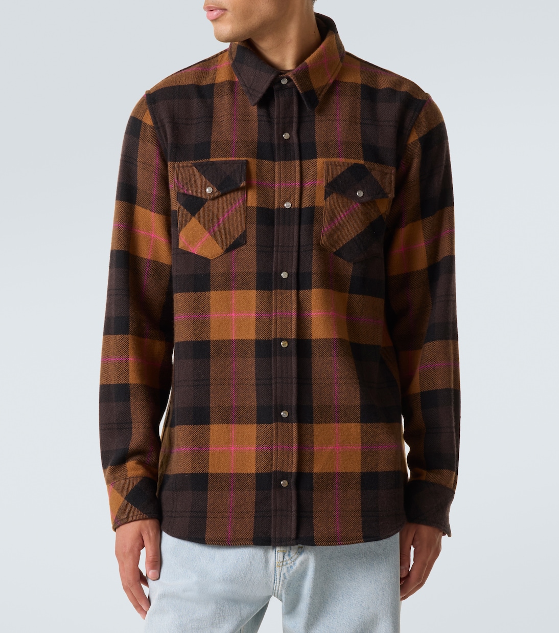 Camicia in cashmere a quadri | God's True Cashmere