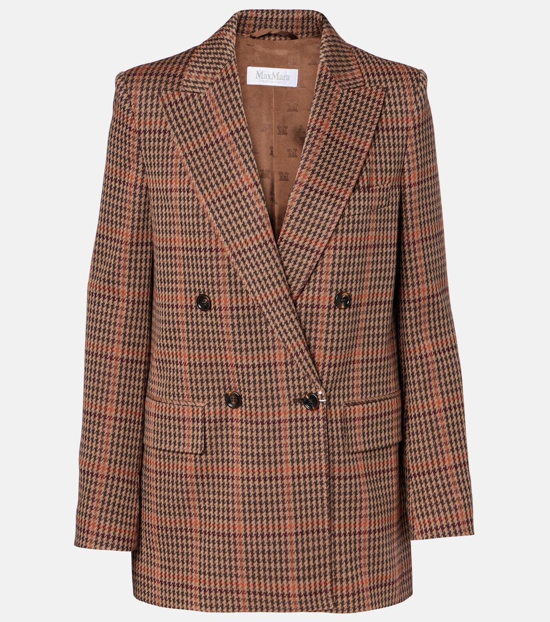 Guelfo checked wool and cotton blazer | Max Mara