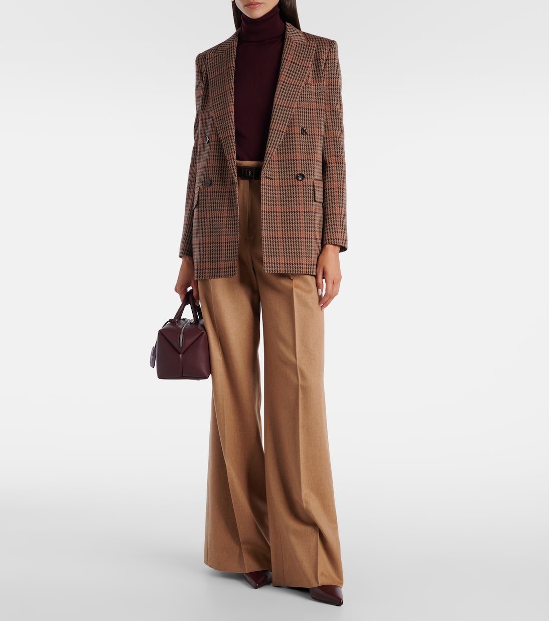 Guelfo checked wool and cotton blazer | Max Mara