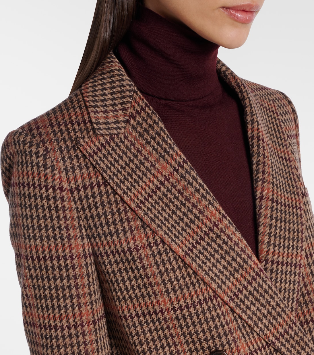 Guelfo checked wool and cotton blazer | Max Mara