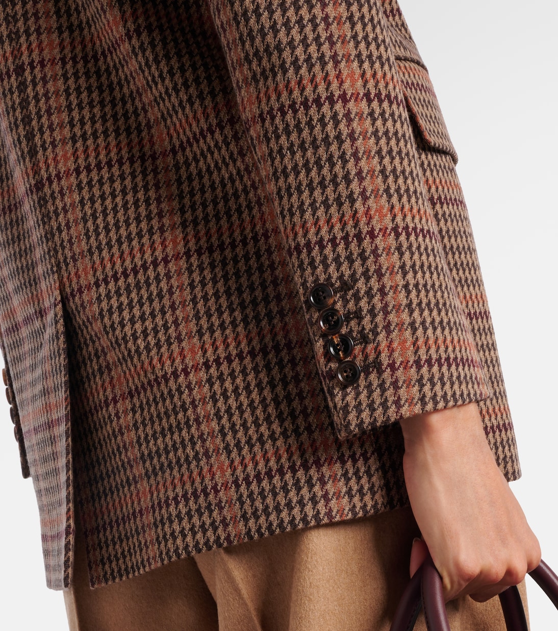 Guelfo checked wool and cotton blazer | Max Mara
