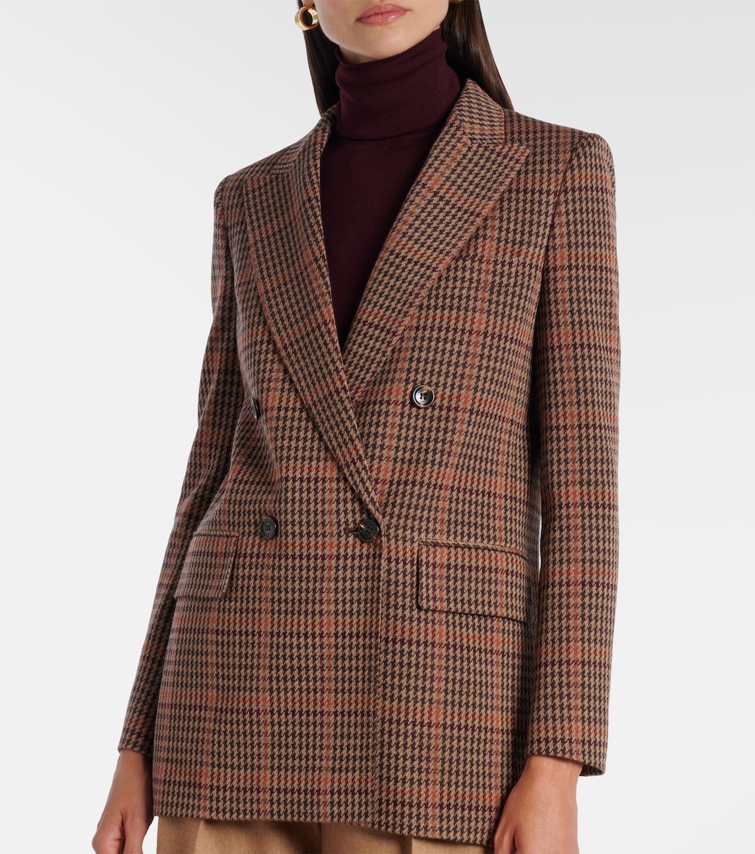 Guelfo checked wool and cotton blazer | Max Mara