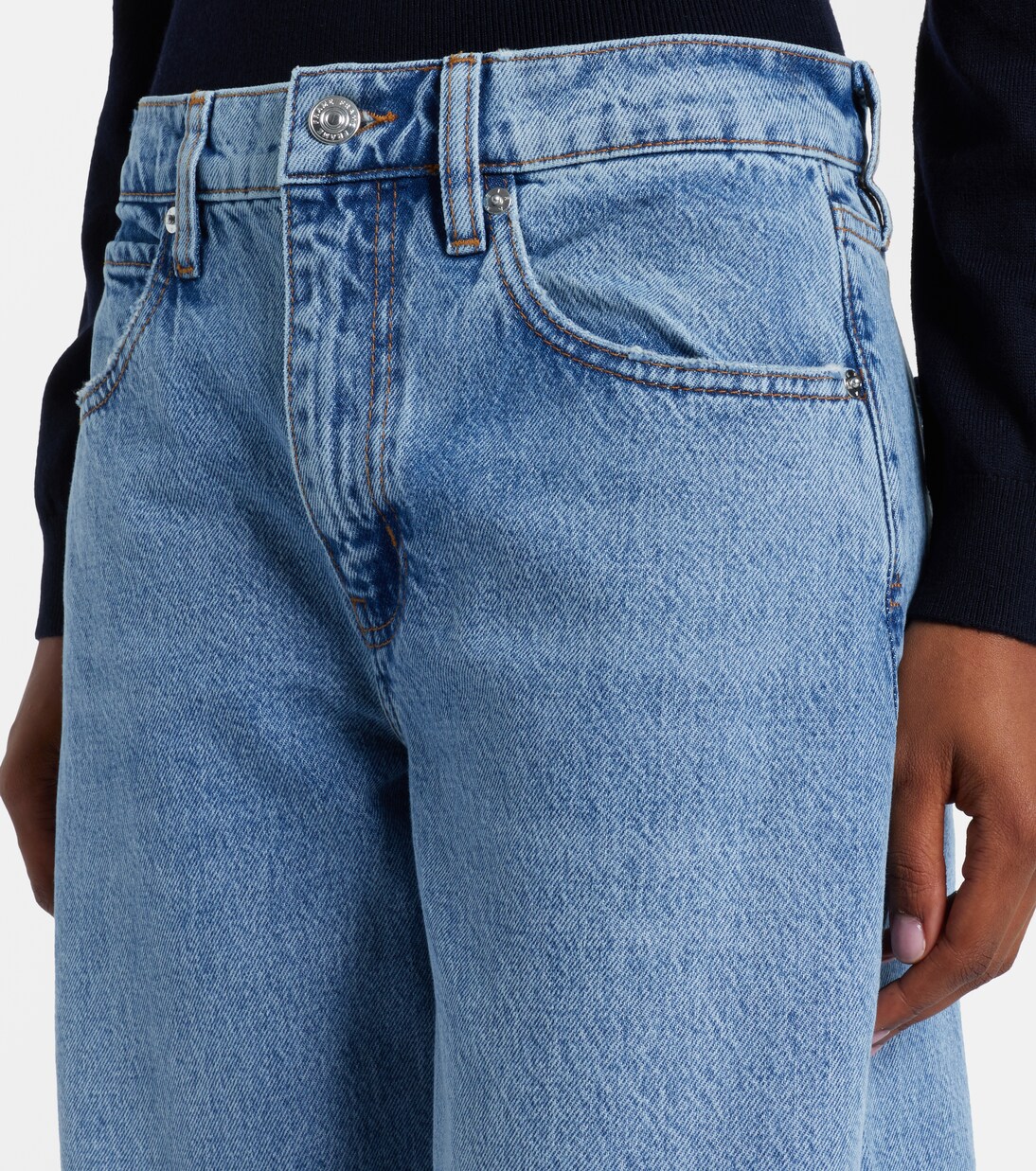 Jean barrel Low Slung à taille mi-haute | Frame