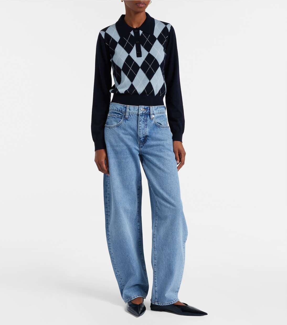 Jean barrel Low Slung à taille mi-haute | Frame