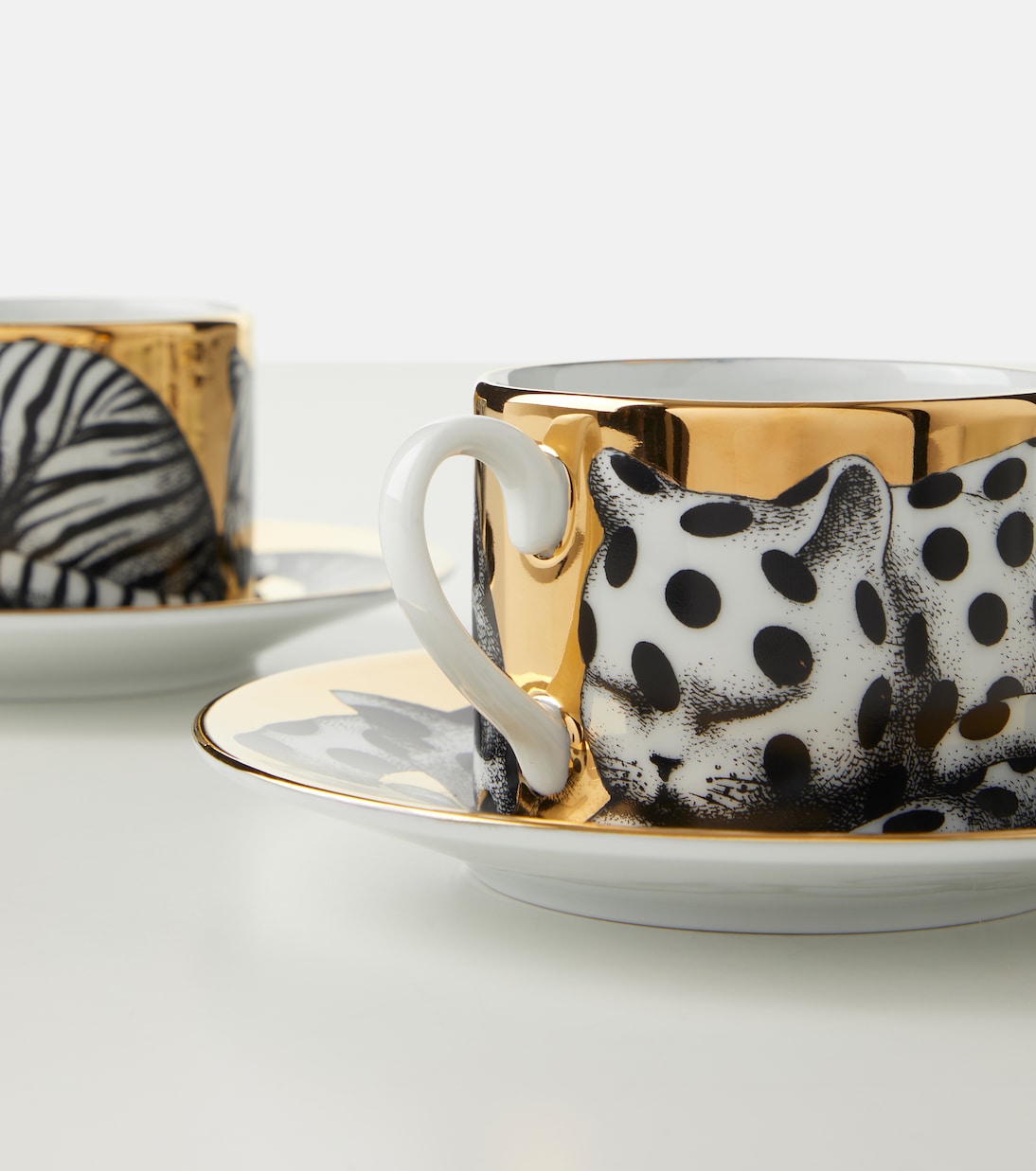 Set de 6 tazas de té y platillos High Fidelity de porcelana | Fornasetti