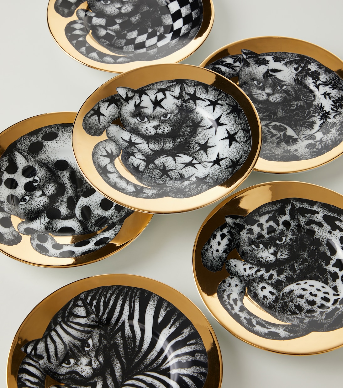 Set de 6 tazas de té y platillos High Fidelity de porcelana | Fornasetti