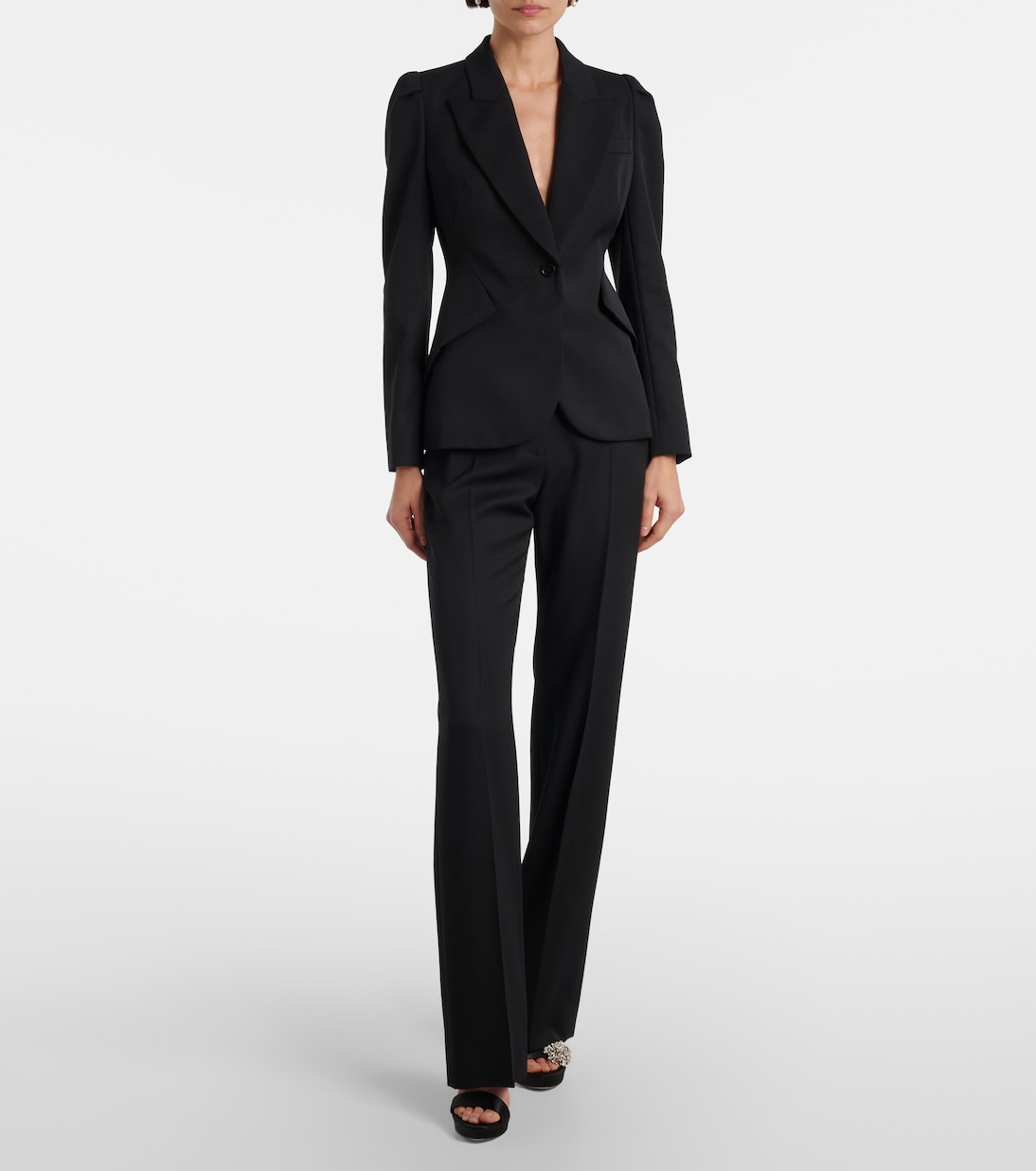 Jewel embellished satin platform sandals | McQueen