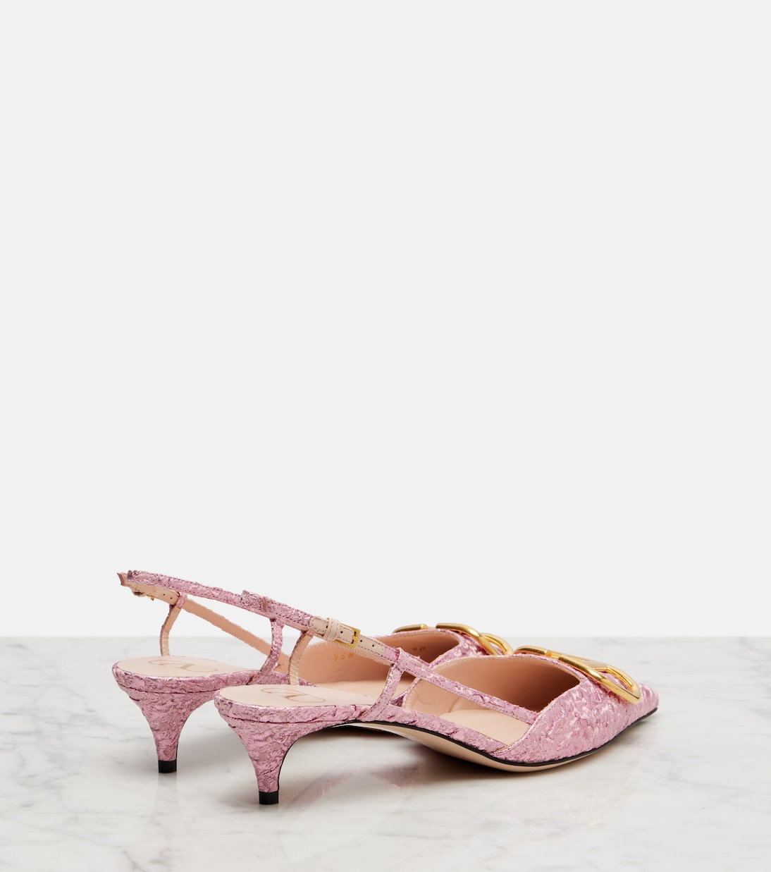VLogo cloqué jacquard slingback pumps | Valentino Garavani