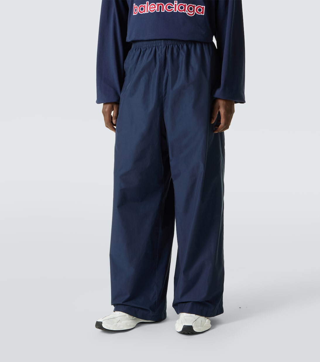 Logo oversized cotton-blend jersey track pants | Balenciaga